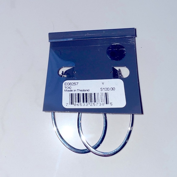 Silver Oval Hoops - Picture 2 of 2